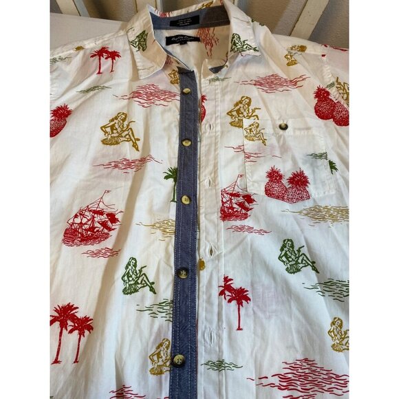 3 for $15 Eighty Eight Platinum Men’s "Hawaiian Islands" White Button-Down Shirt - Picture 4 of 5